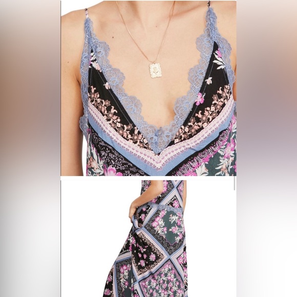 Intimately Free People Stevie Lace Print Maxi Dress Size XS - Picture 5 of 7